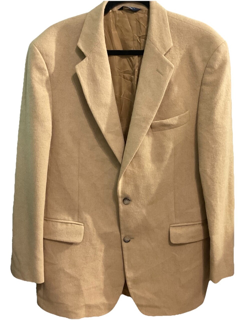 Brooks Brothers Men's Sport Coat Blazer Two Button Beige Camel Hair Size 42L